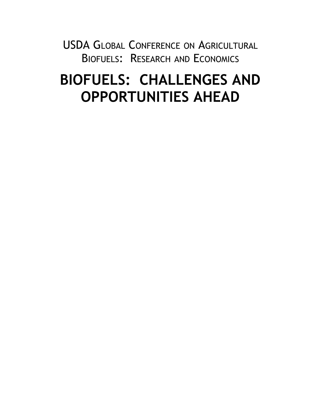 Biotechnology Options for Bioenergy Crops