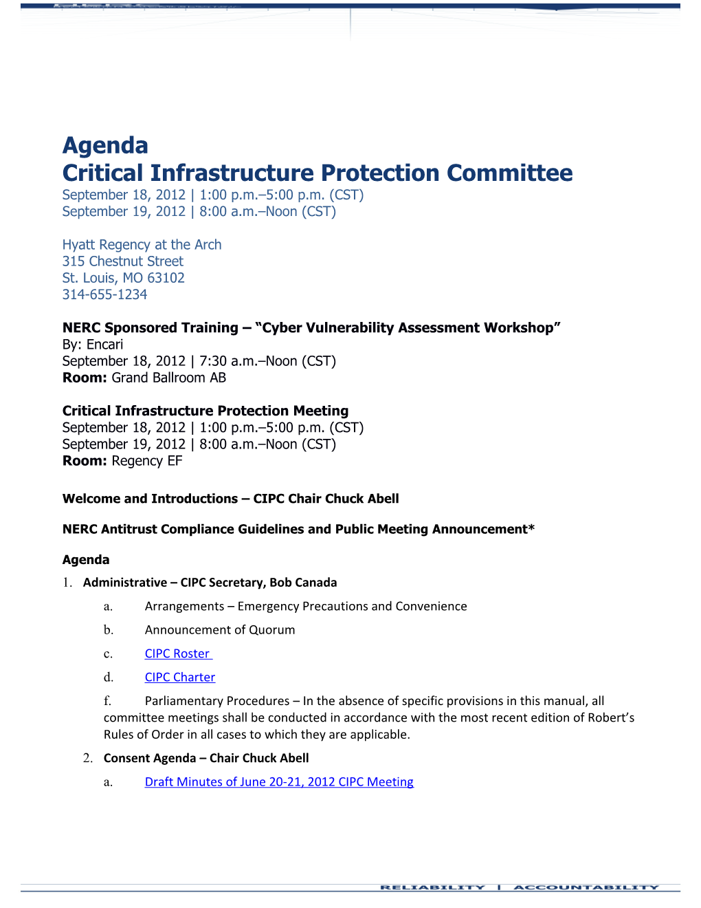 Critical Infrastructure Protection Committee