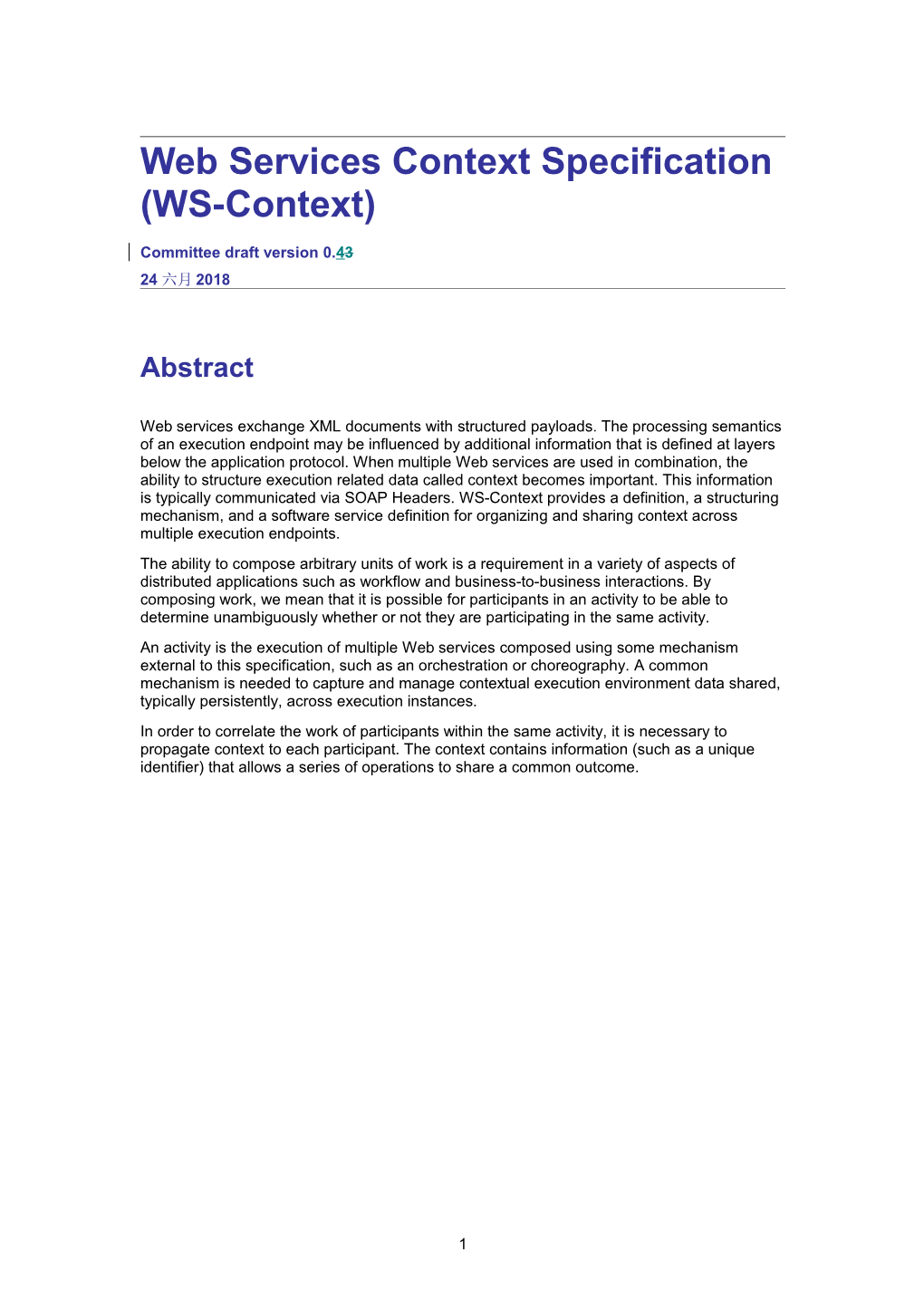 A Framework for Web Service Context Propagation