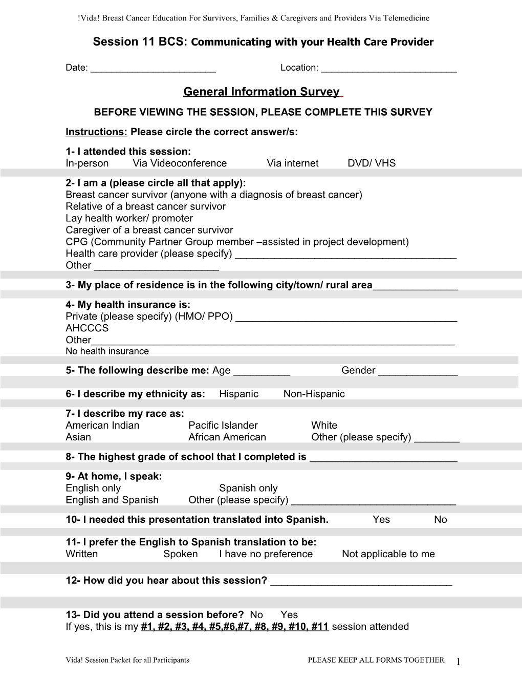 Tele-Education Session Satisfaction Survey s1