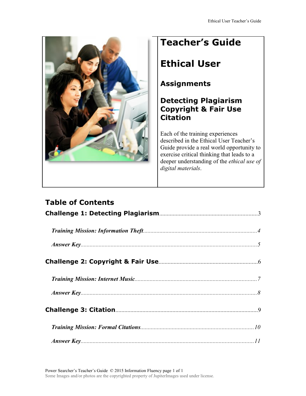 Evaluating Digital Information: the Teacher S Guide