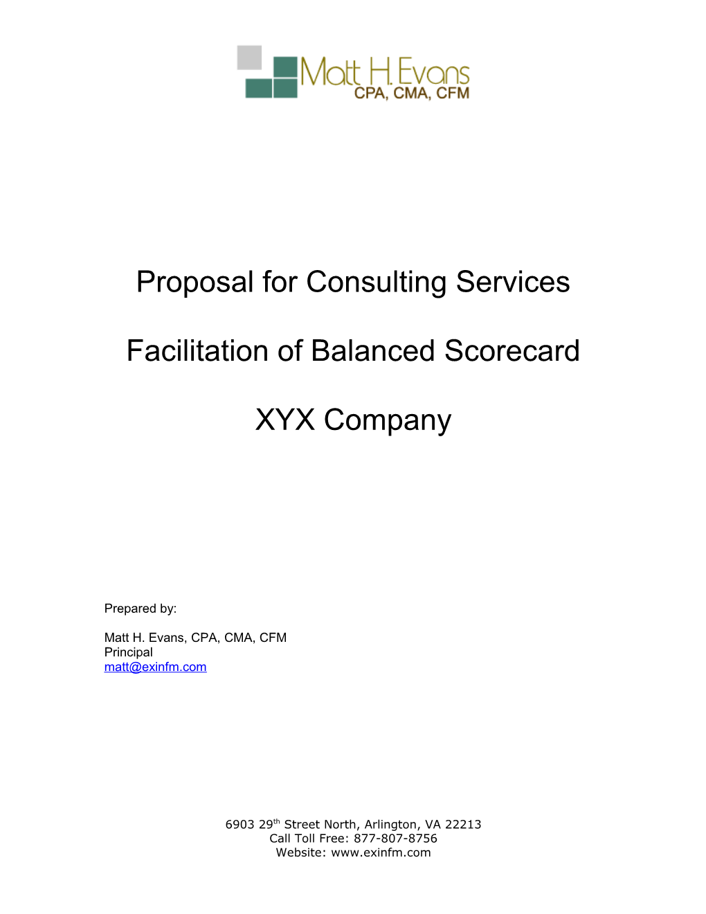 Proposal for Consulting Services