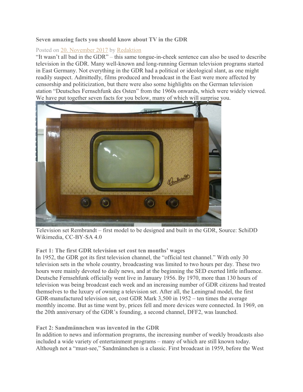 Seven Amazing Facts You Should Know About TV in the GDR