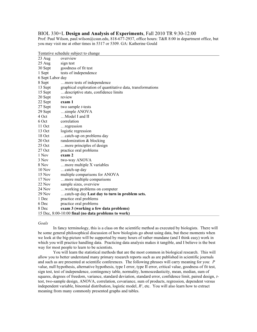 Design and Analysis of Experiments