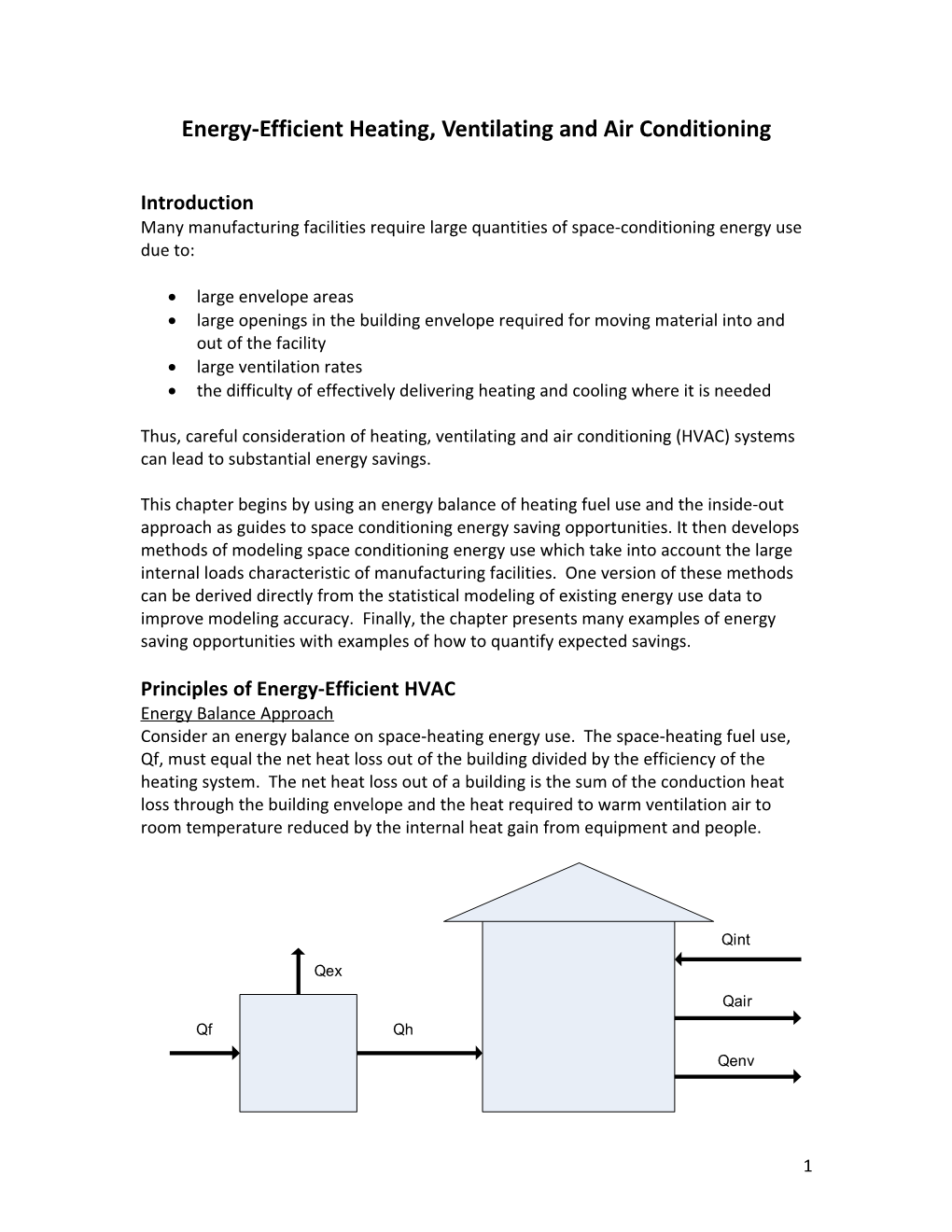 Energy-Efficient Heating, Ventilating and Air Conditioning