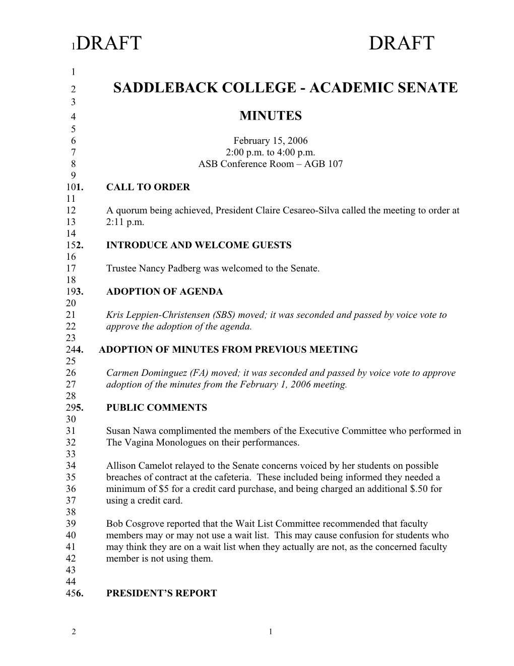 Saddleback College - Academic Senate s1