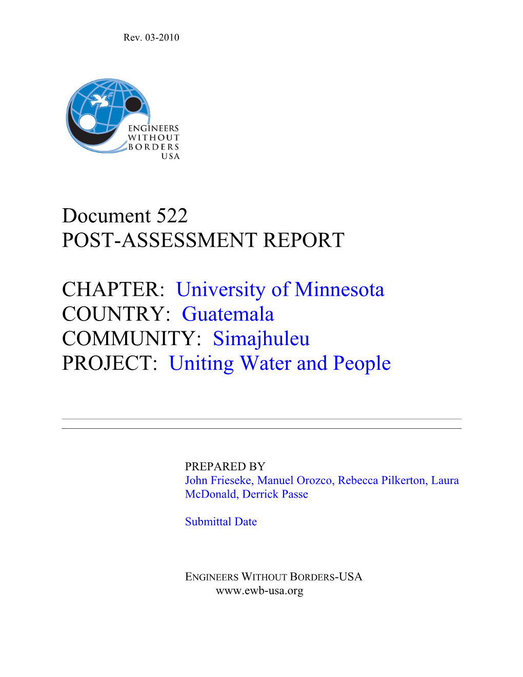 Document 522 - Post-Assessment Report