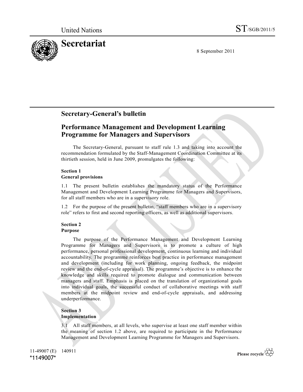 Performance Management and Development Learning Programme for Managers and Supervisors