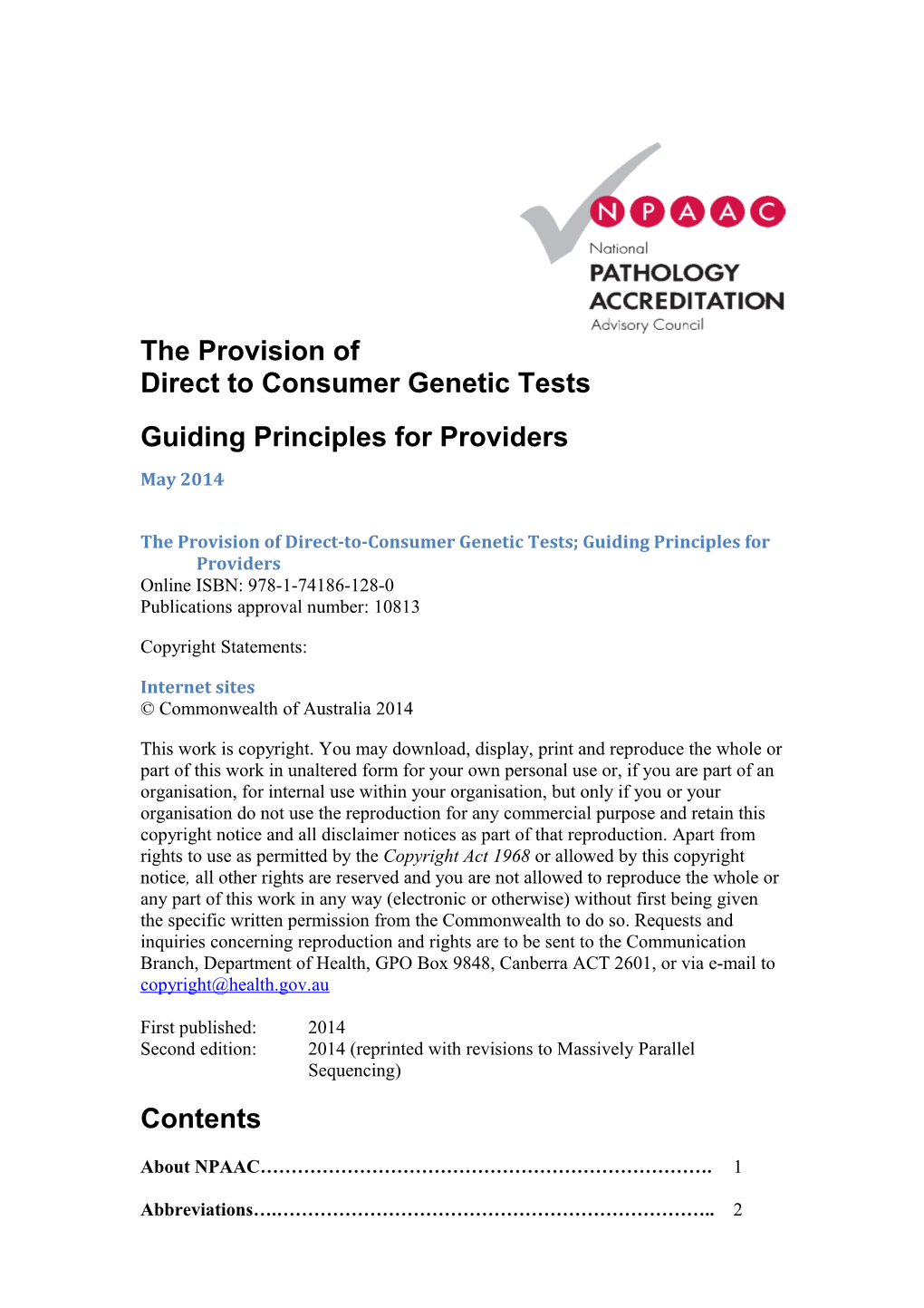 Direct to Consumer Genetic Tests