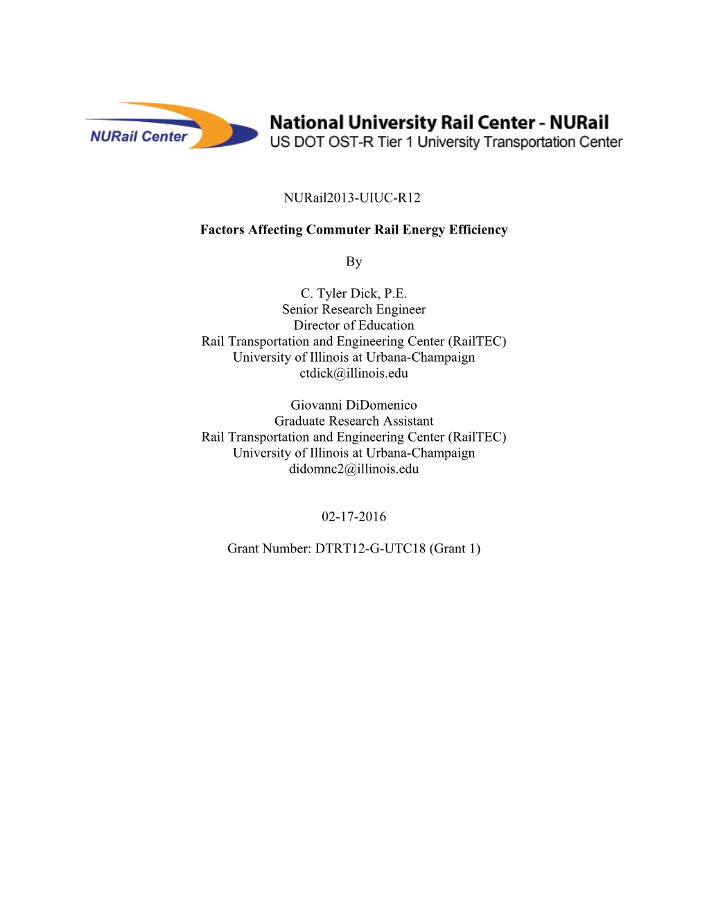 Factors Affecting Commuter Rail Energy Efficiency