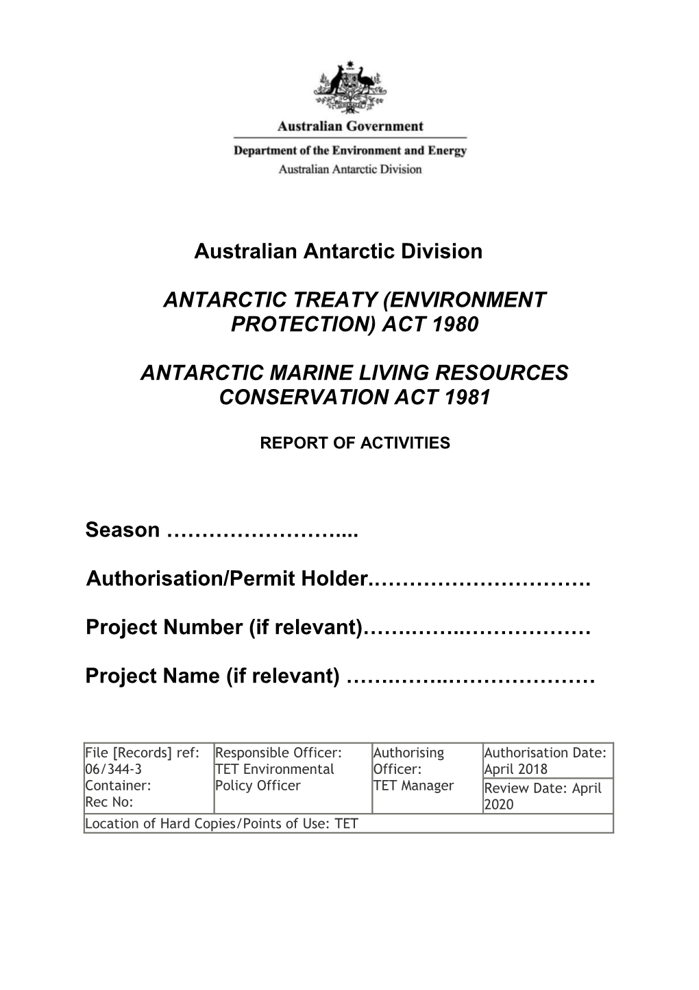 Antarctic Treaty (Environment Protection) Act 1980