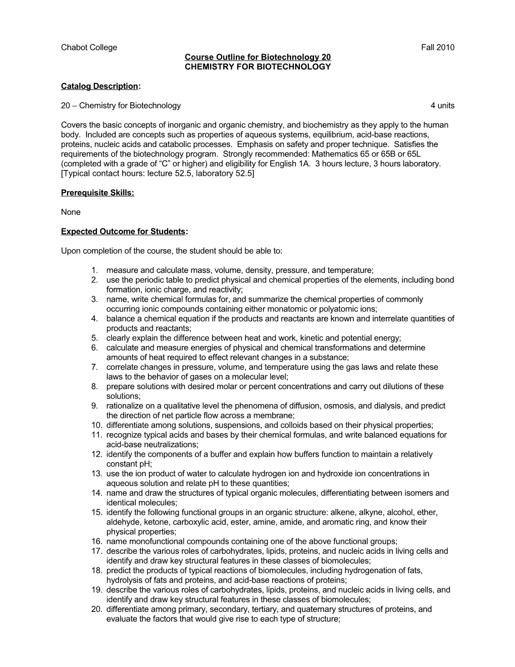 Course Outline for Biotechnology 20 - Page 4