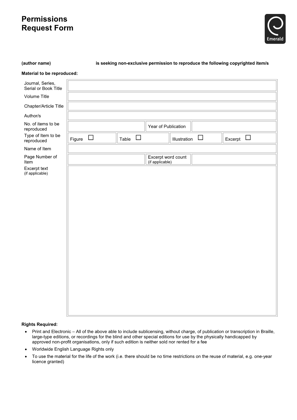Journal Article Record Form