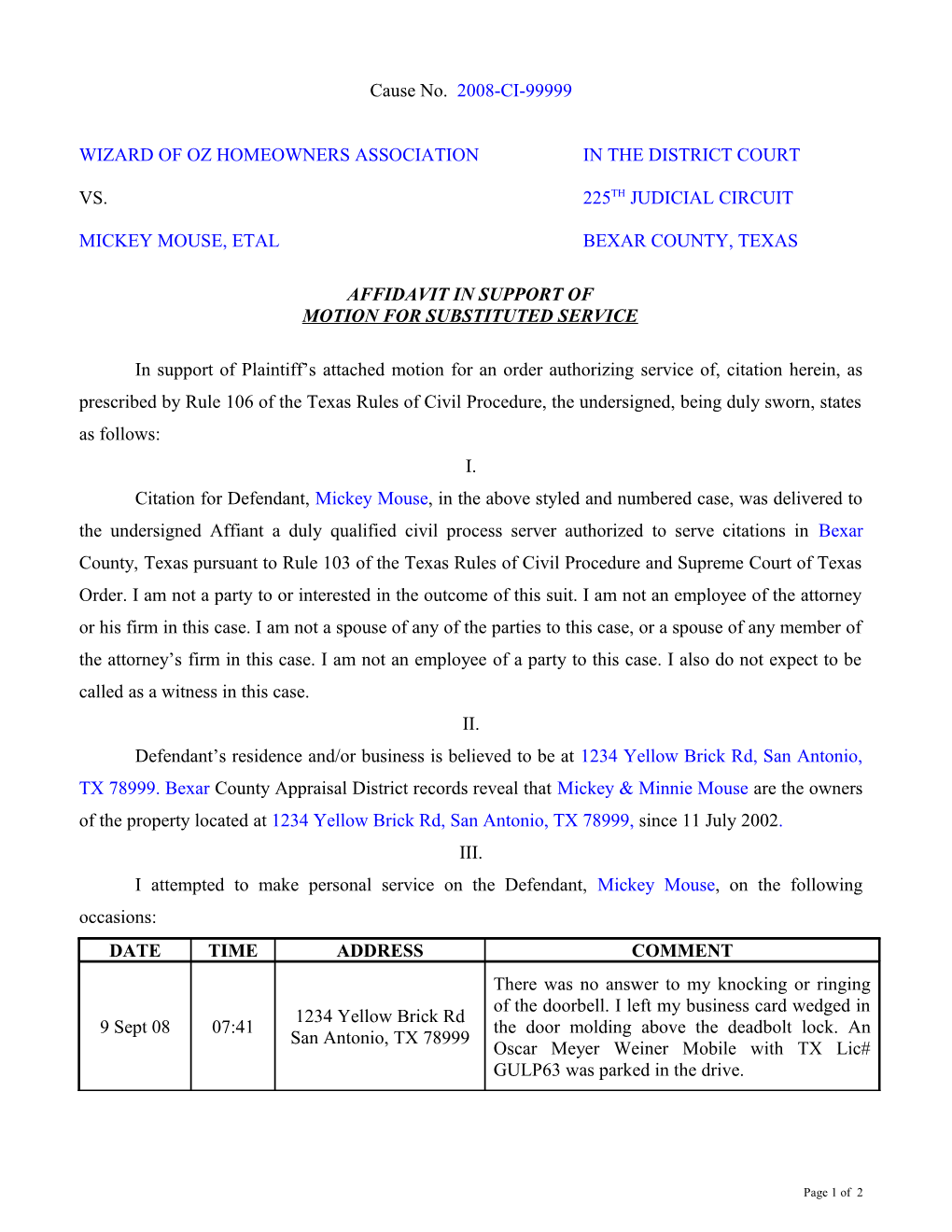 Subpoena on Daniel Metcalf