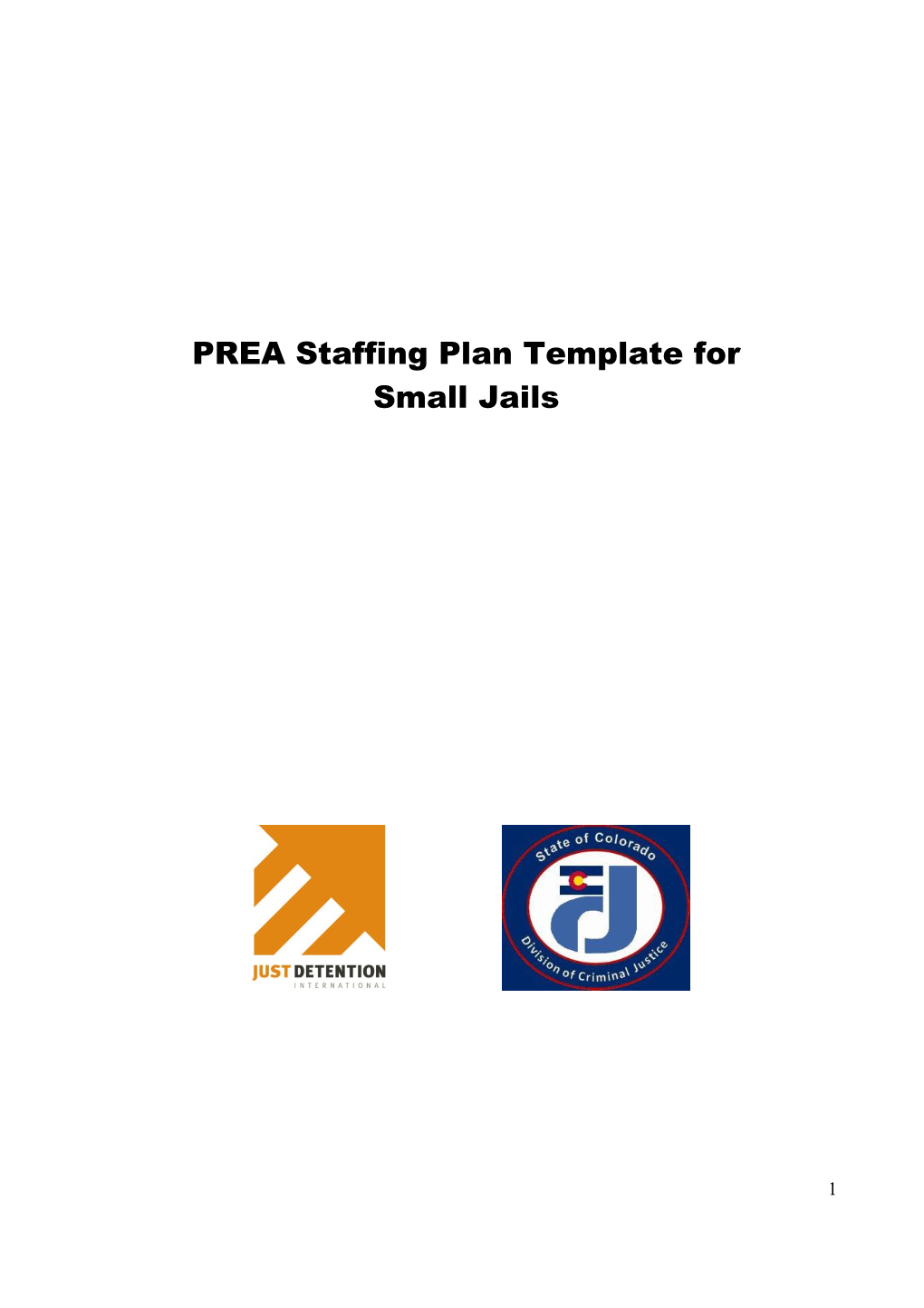 PREA Staffing Plan Template for Small Jails