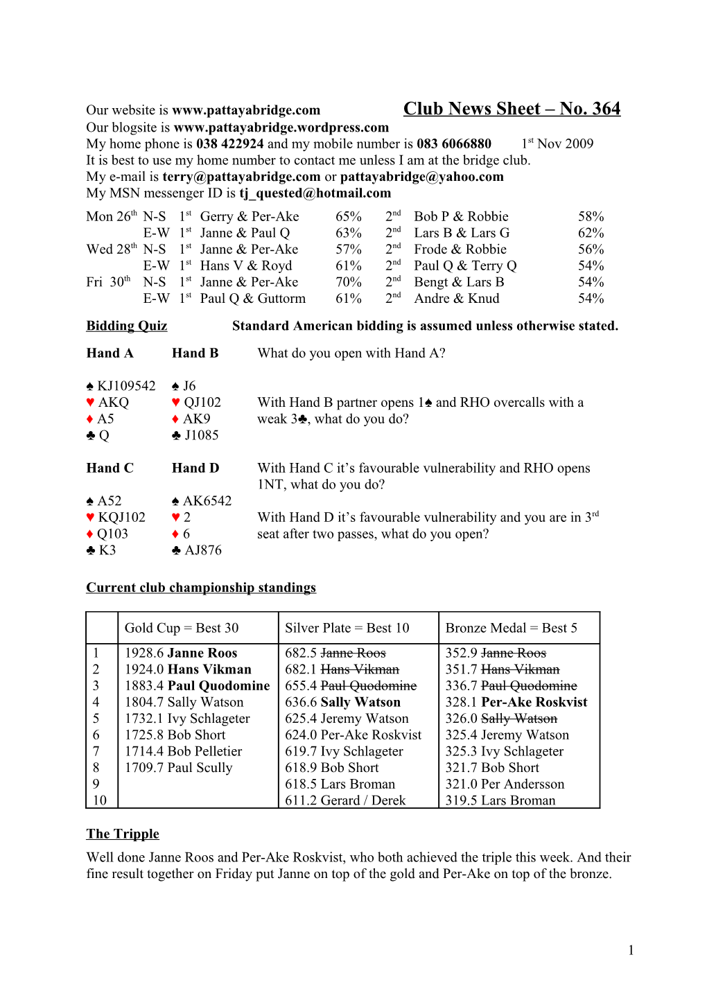 Our Website Is Club News Sheet No. 364