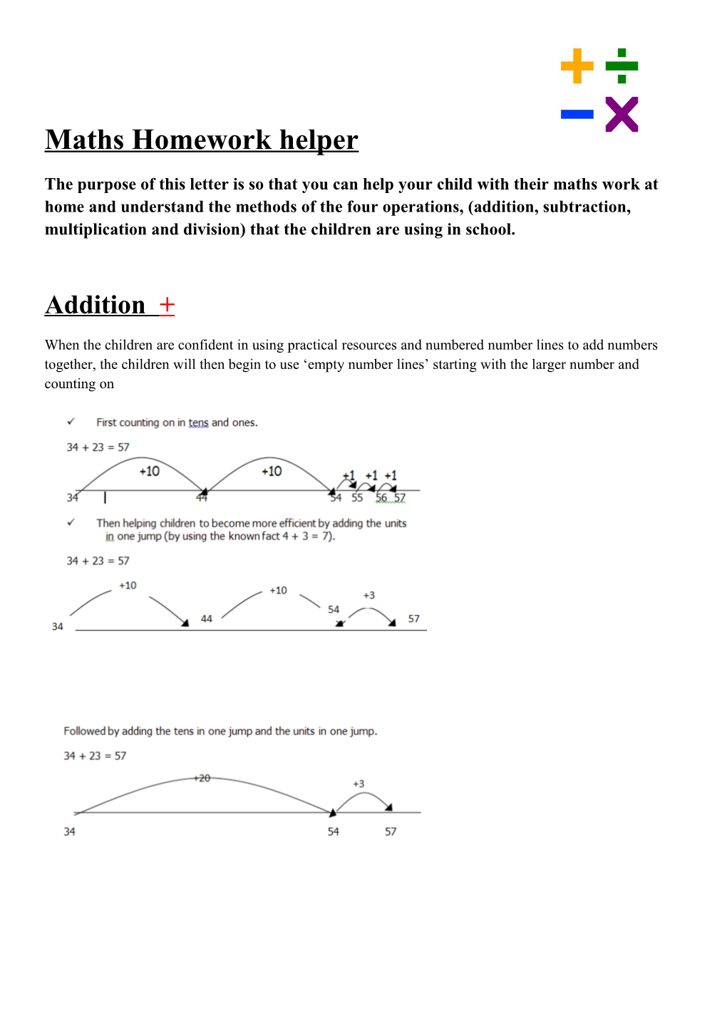 The Purpose of This Letter Is So That You Can Help Your Child with Their Maths Work At