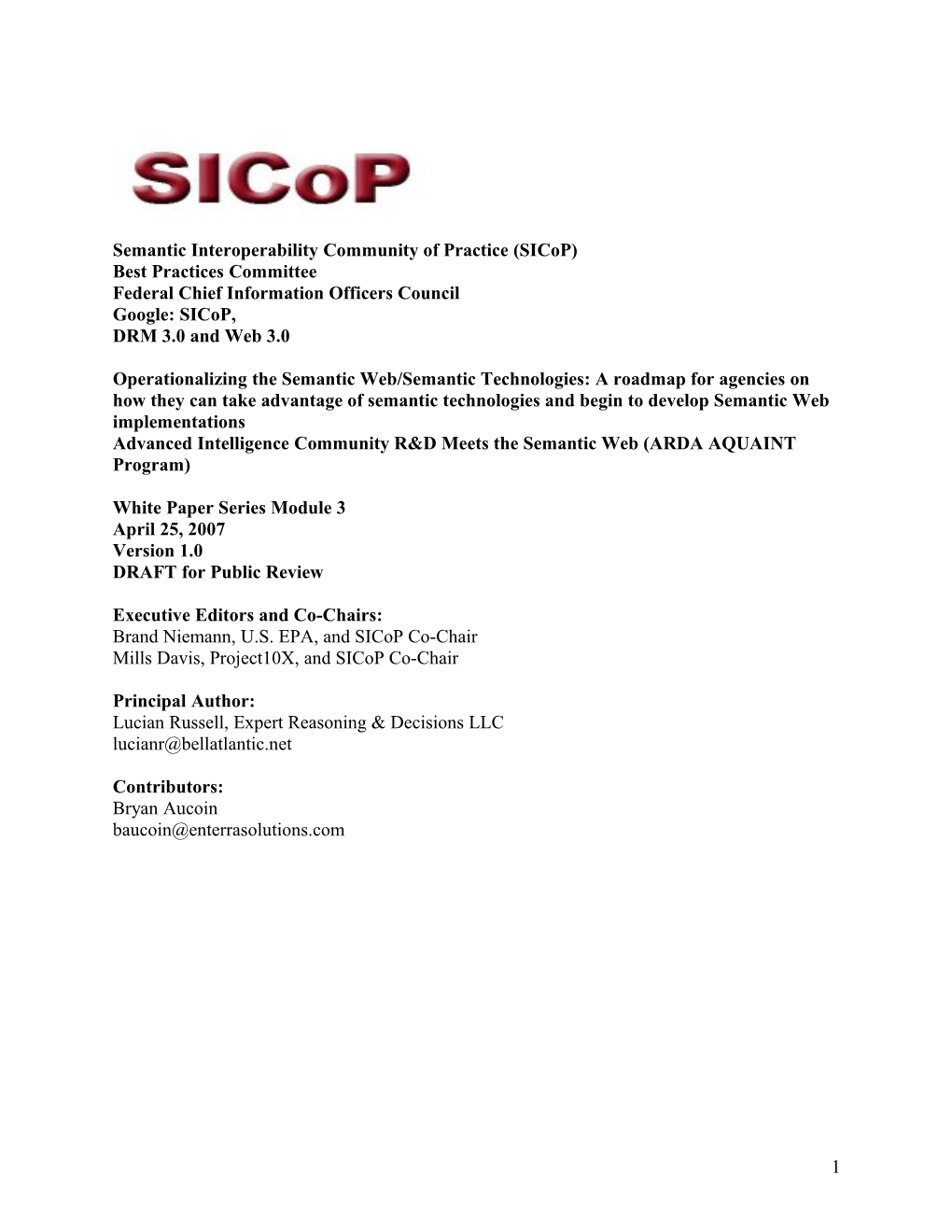 Sicop Meeting Morning Session