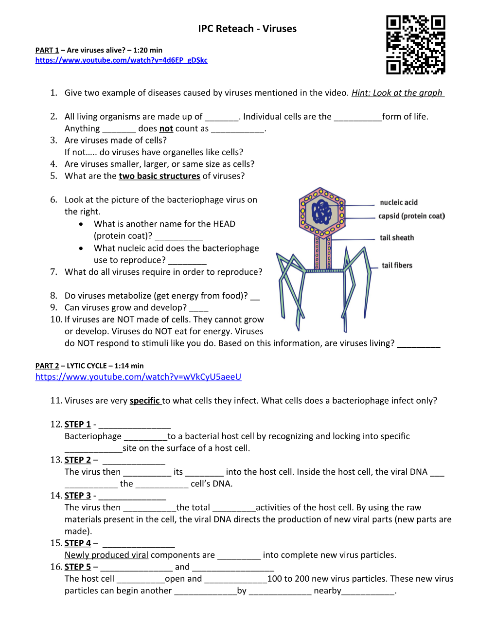 PART 1 Are Viruses Alive? 1:20 Min