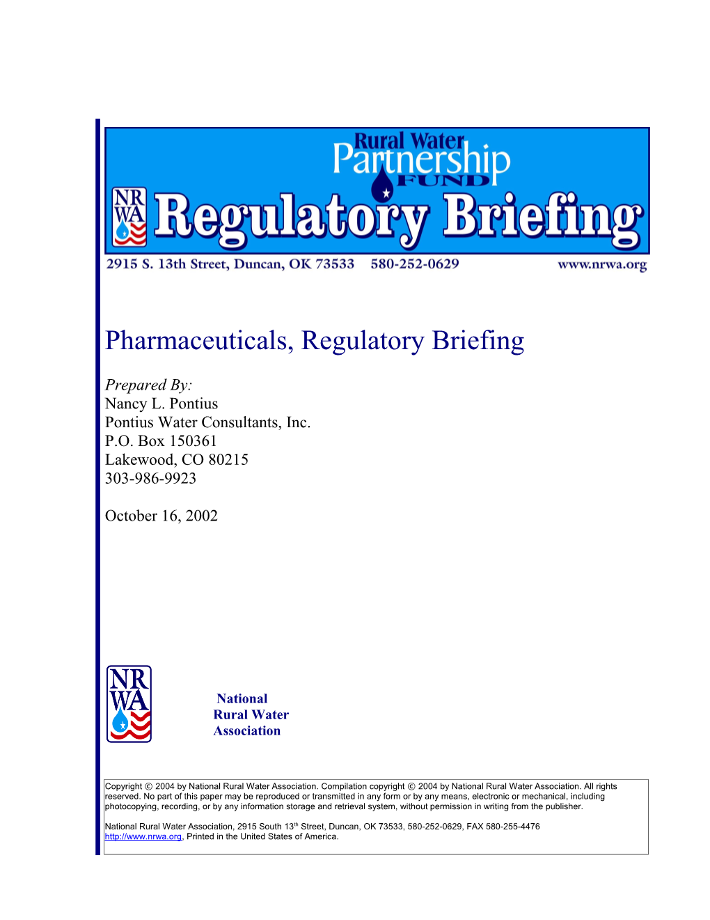 Pharmaceuticals, Regulatory Briefing