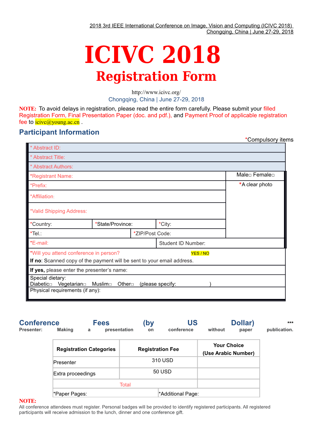 2018 3Rd IEEE International Conference on Image, Vision and Computing (ICIVC 2018)