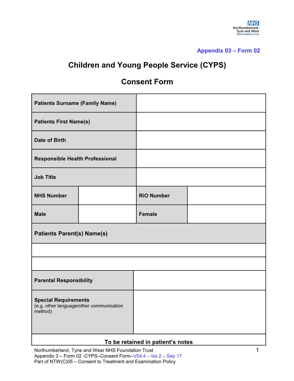 Children and Young People Service (CYPS)