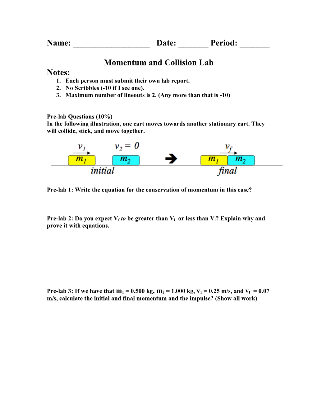 Momentum and Collision Lab