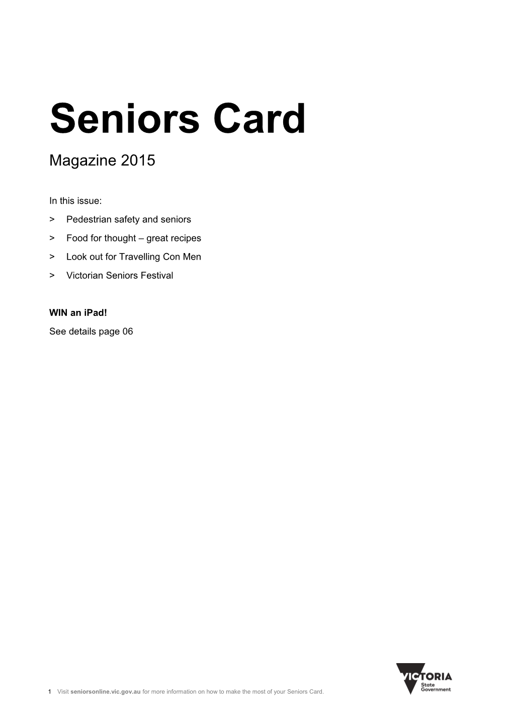 Pedestrian Safety and Seniors