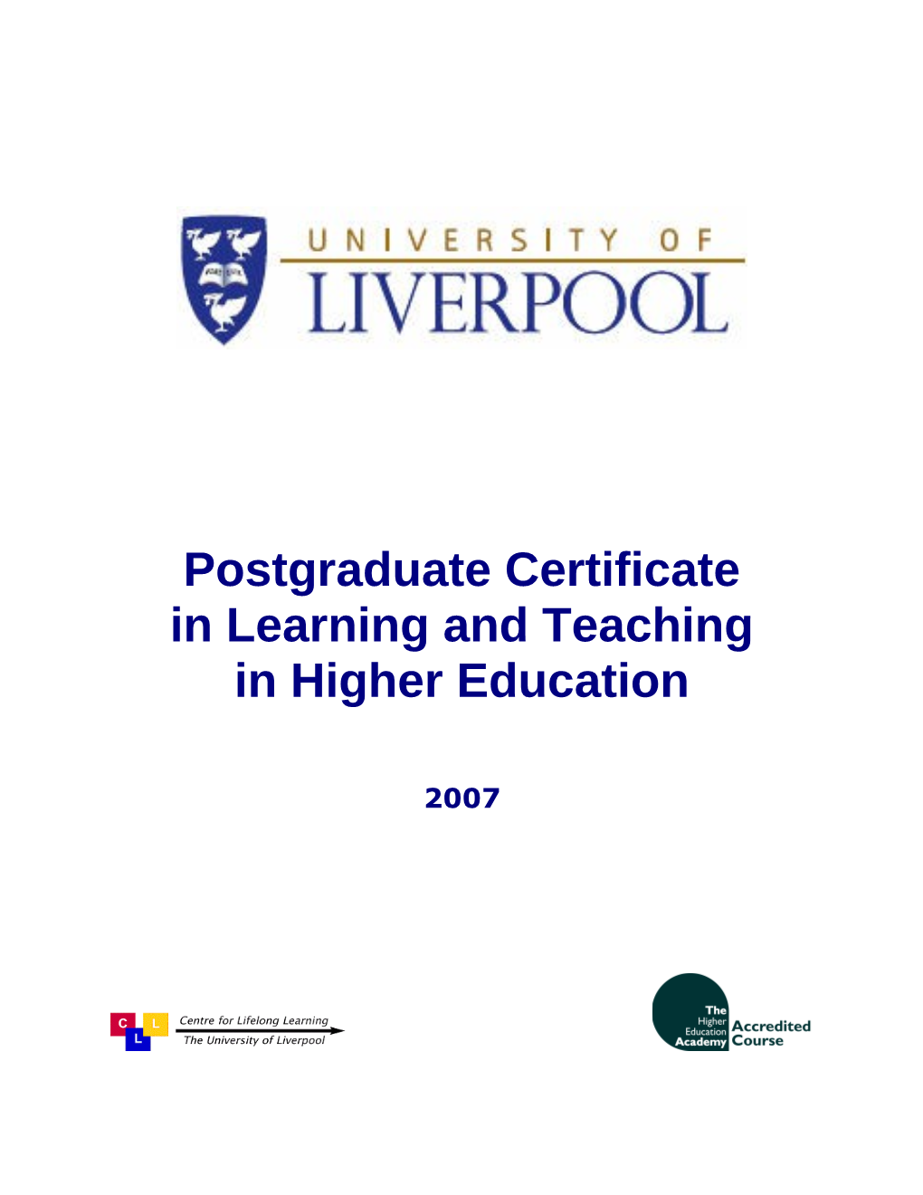 Postgraduate Certificate in Teaching and Learning in Higher Education