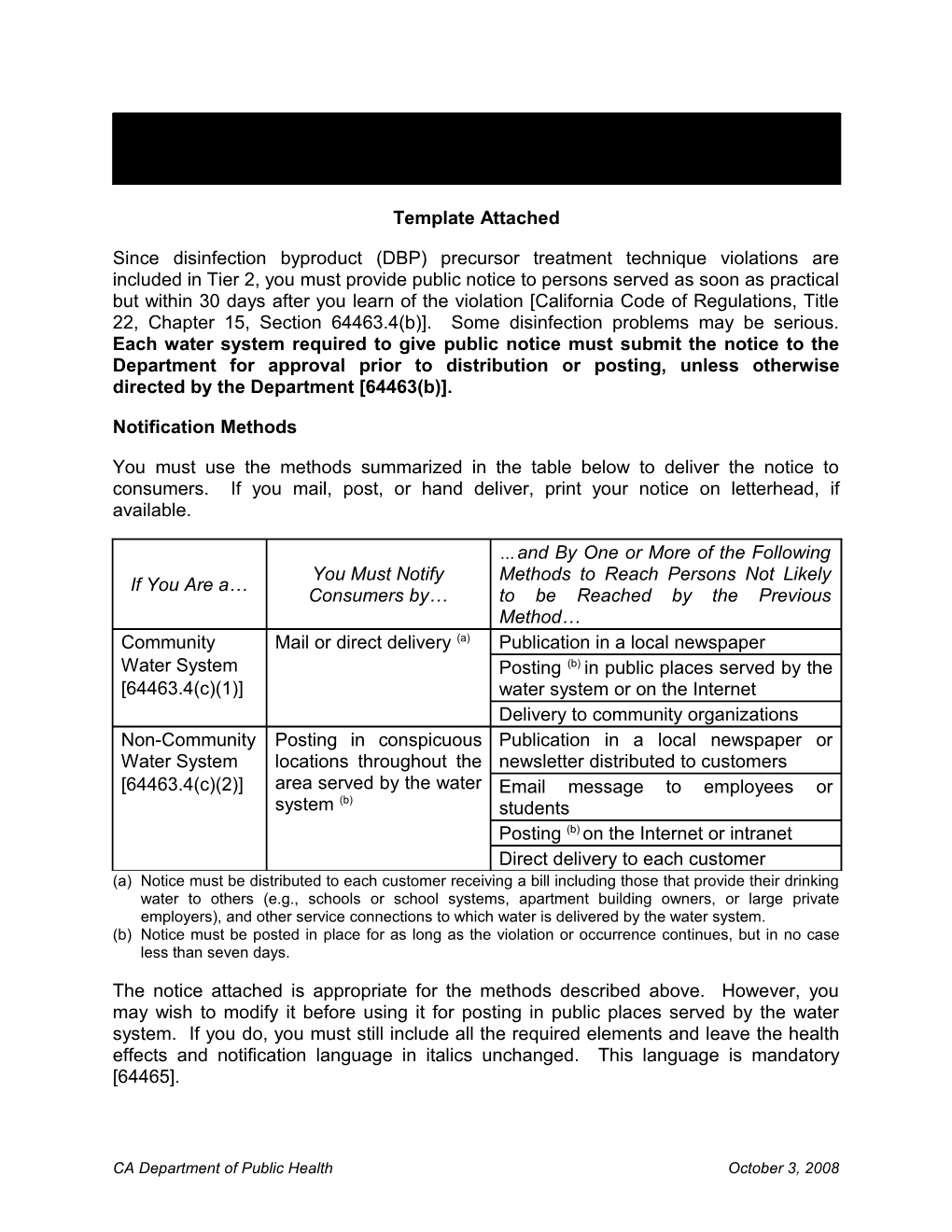 Tier 2 Stage 1 DBPR DBP Precursor Treatment Notices