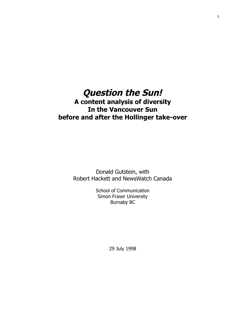 Question the Sun