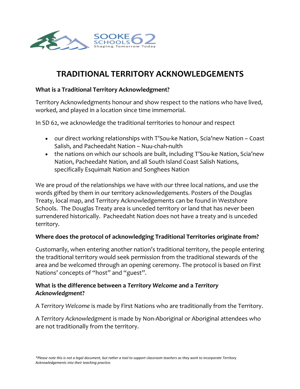 What Is a Traditional Territory Acknowledgment?