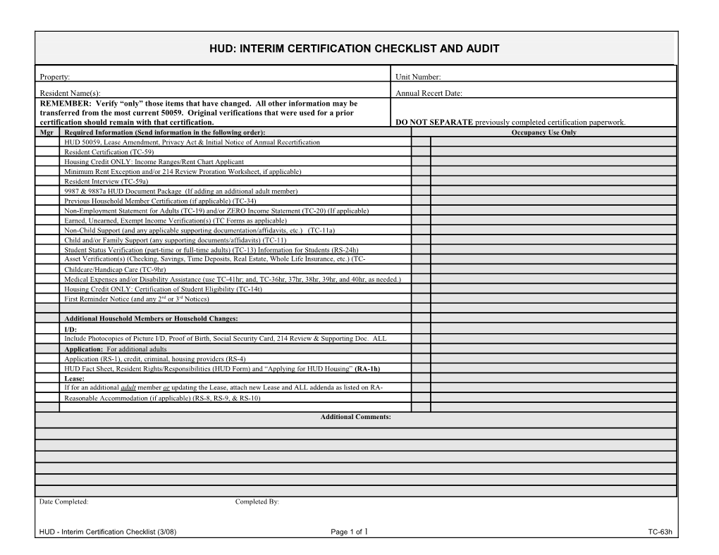 Certification Review Summary