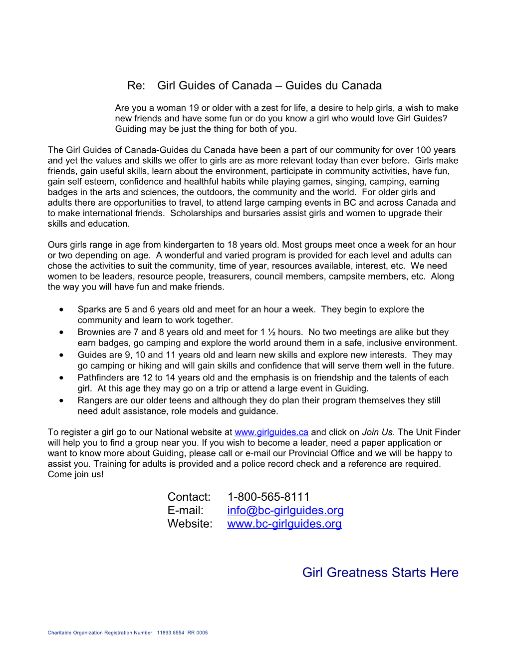 Re:Girl Guides of Canada Guides Du Canada