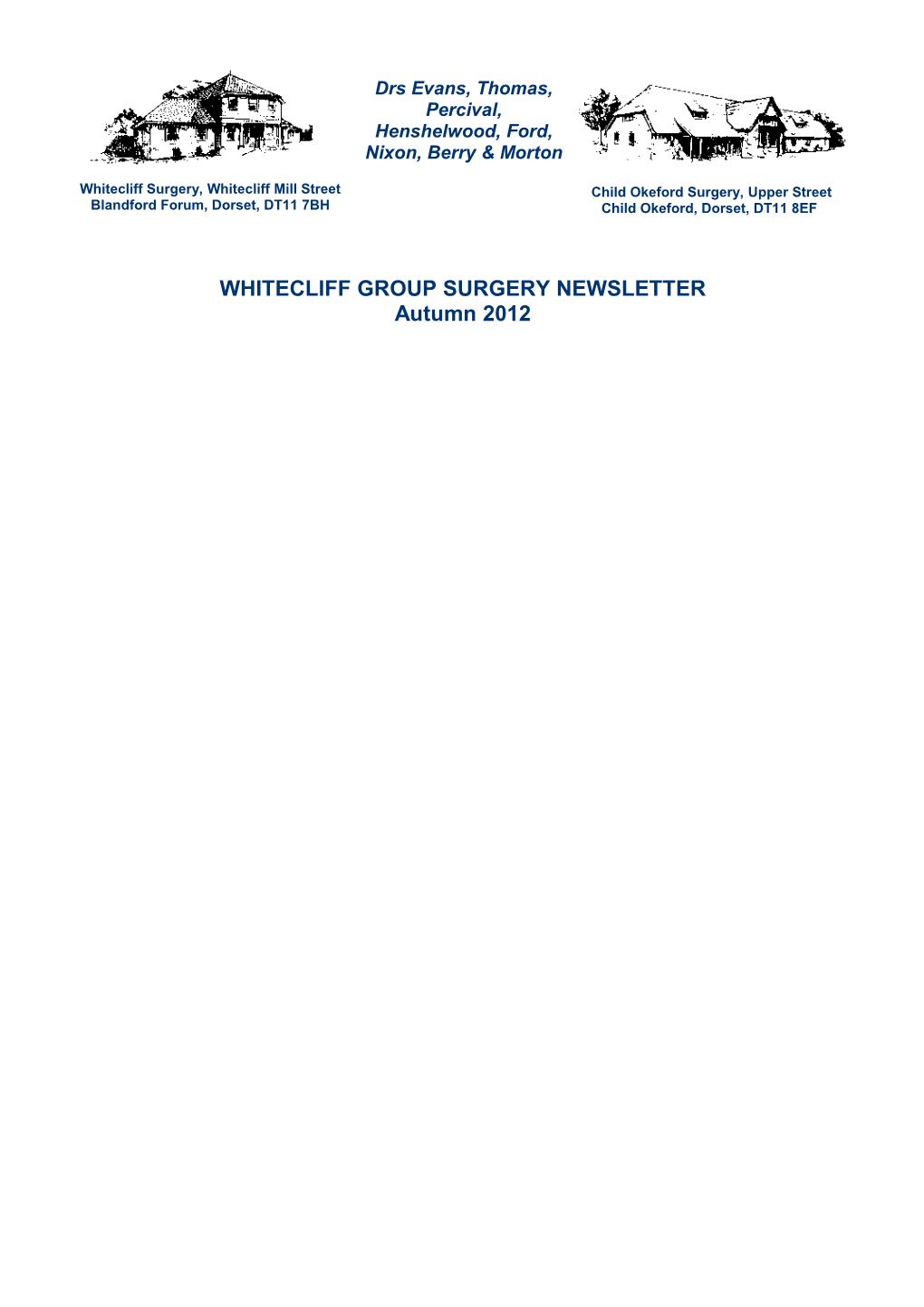 Whitecliff Group Surgery Staff Newsletter