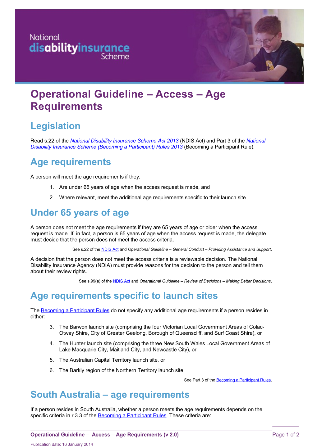 Access - Age Requirements