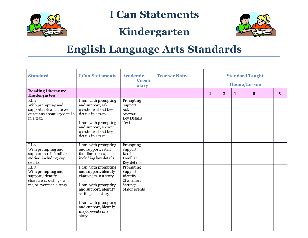 English Language Arts Standards