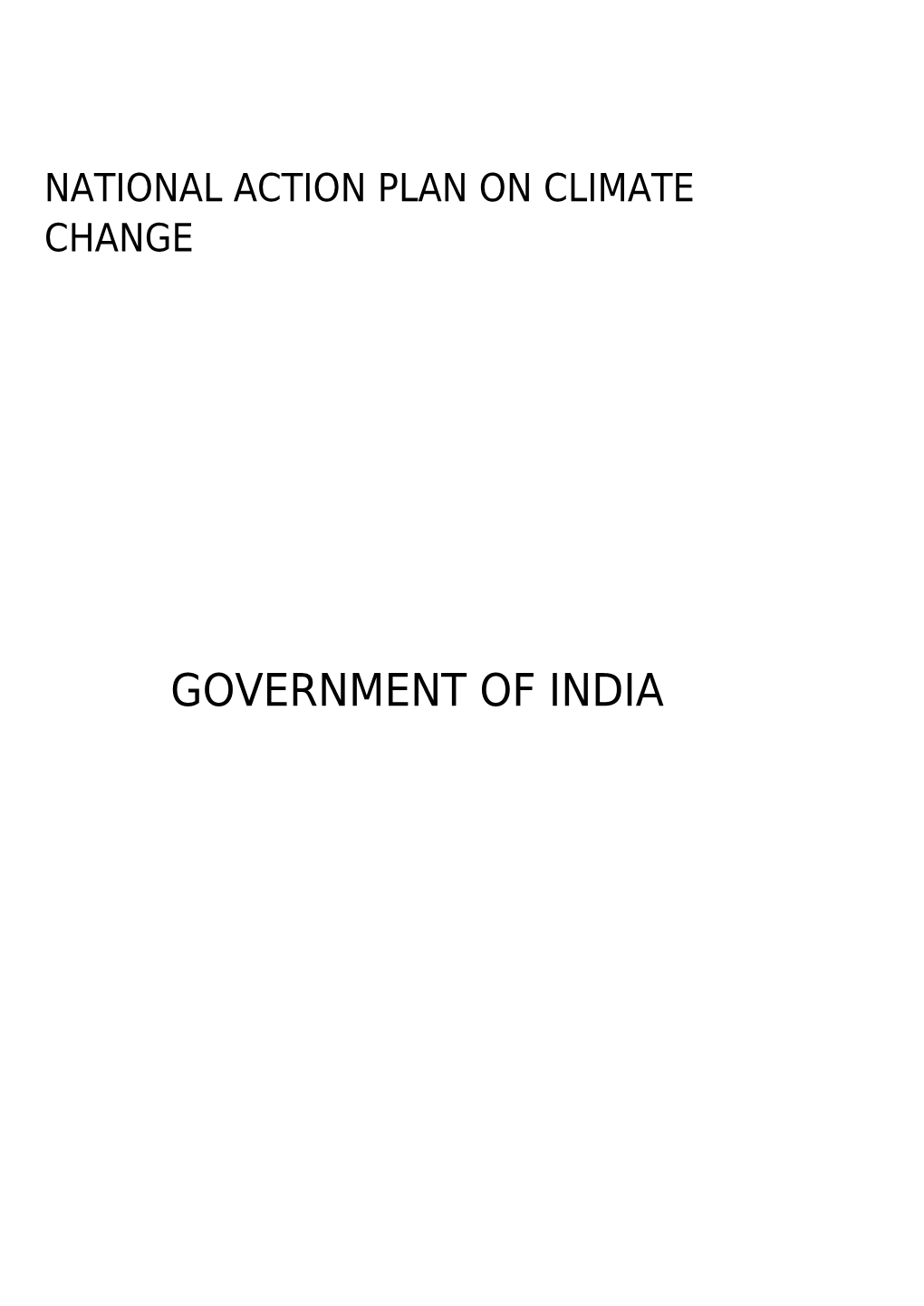 National Action Plan on Climate Change