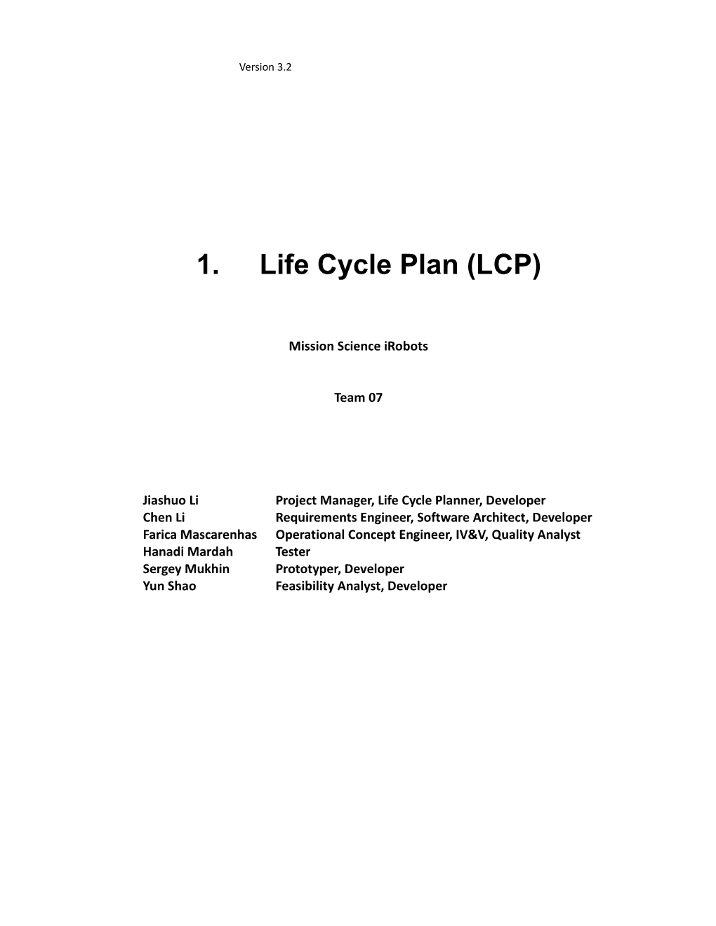 Life Cycle Plan (LCP) s3