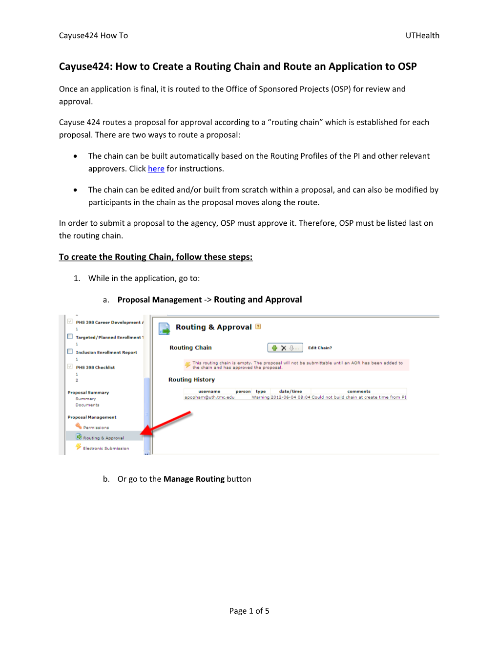 Cayuse424: How to Create a Routing Chain and Route an Application to OSP