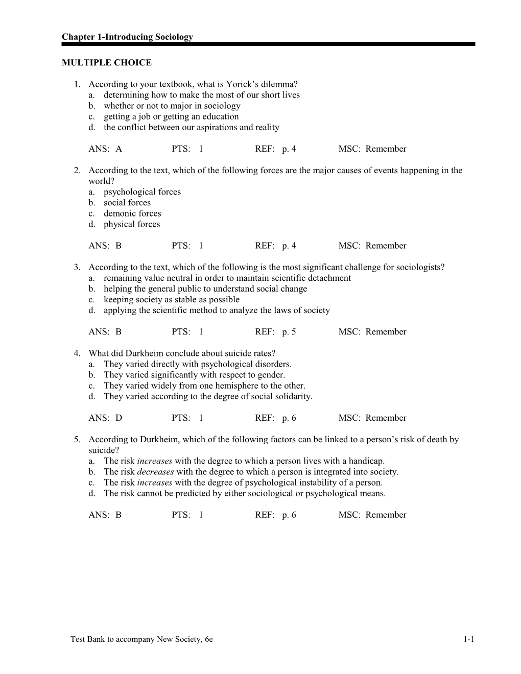 Chapter 1-Introducing Sociology