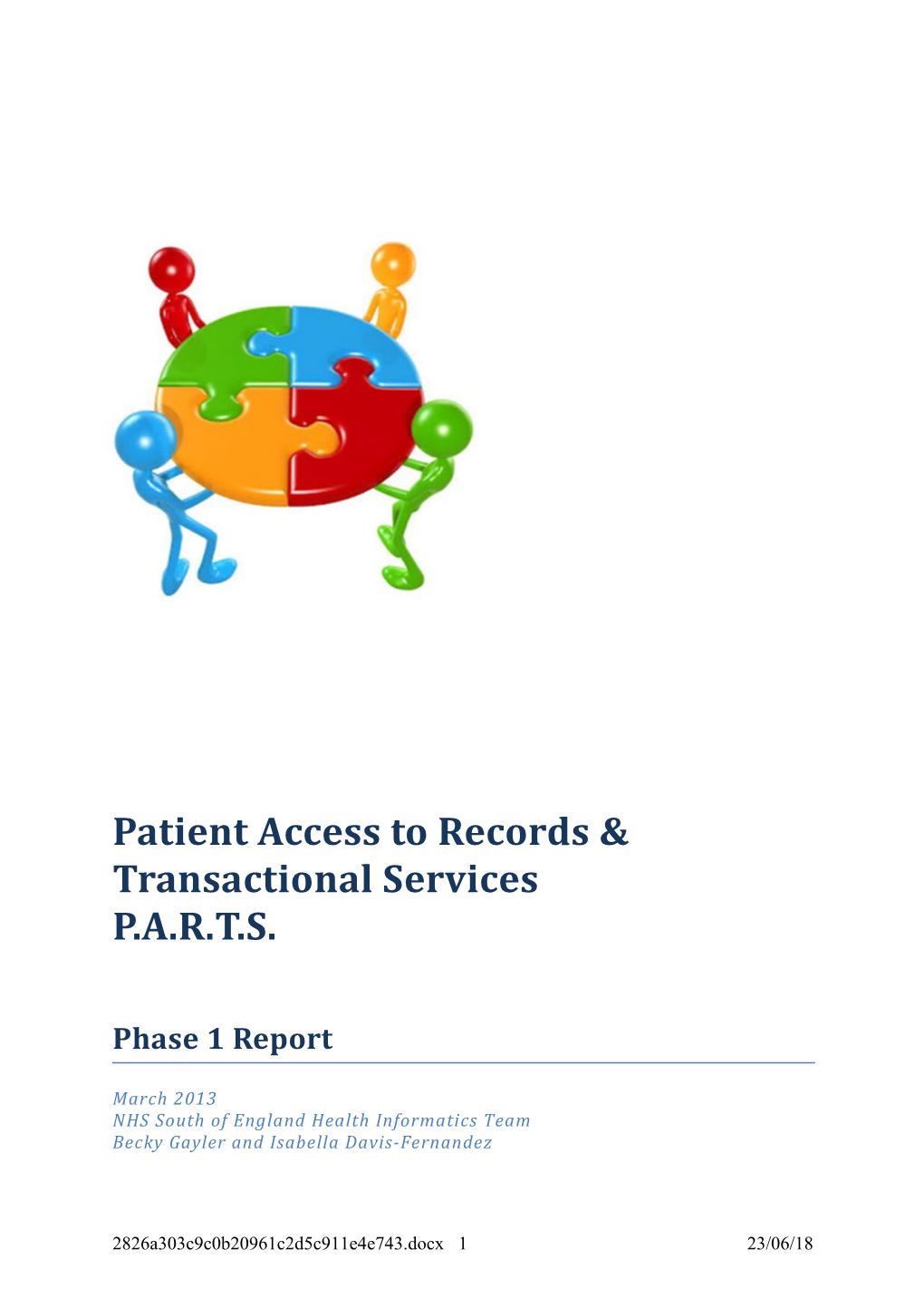 Patient Access to Records & Transactional Services P.A.R.T.S
