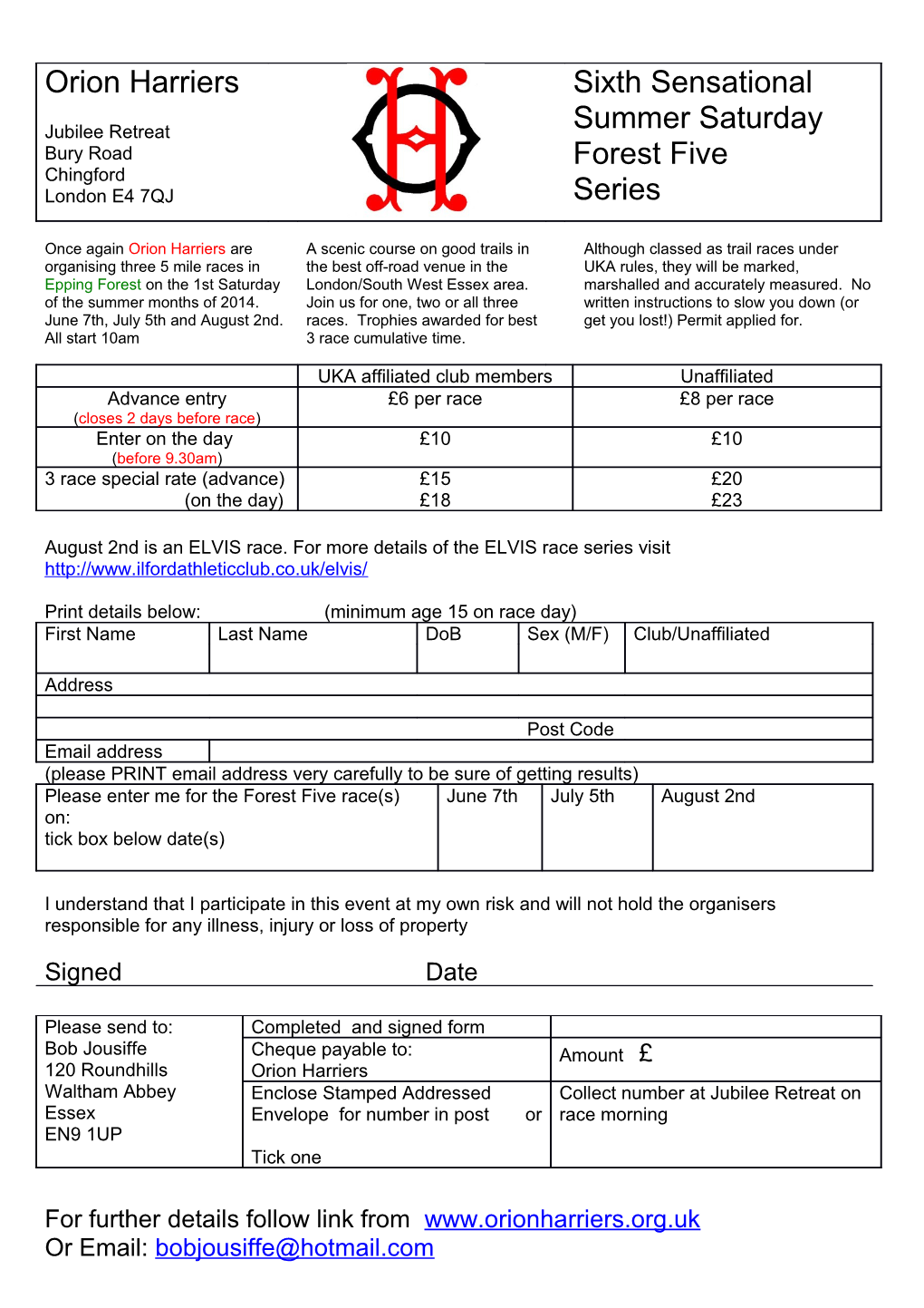 Print Details Below:(Minimum Age 15 on Race Day)