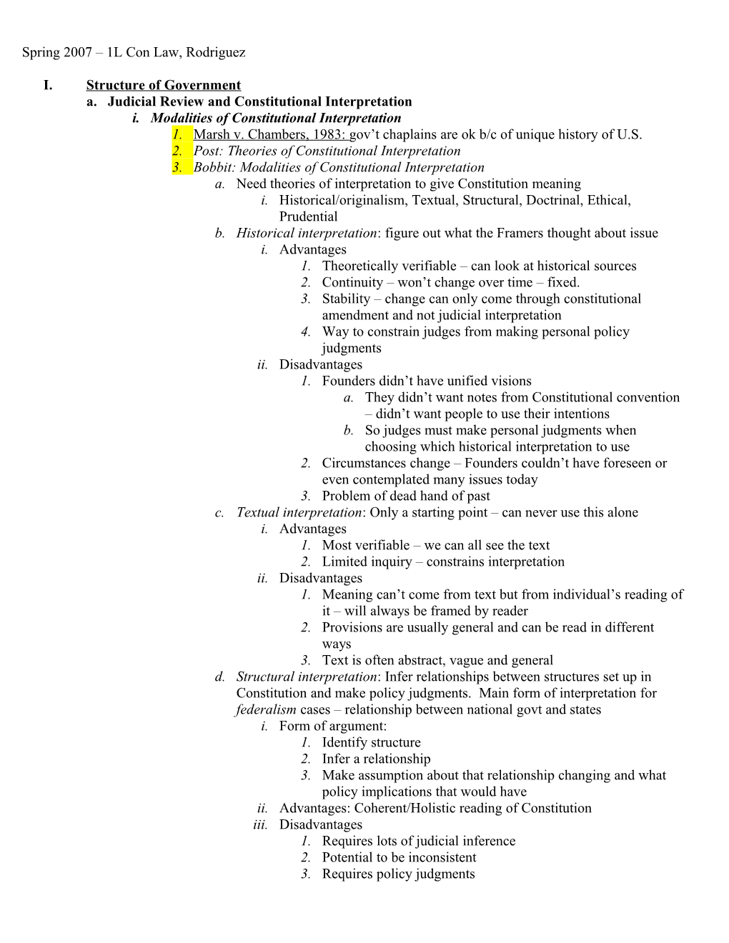 A. Judicial Review and Constitutional Interpretation