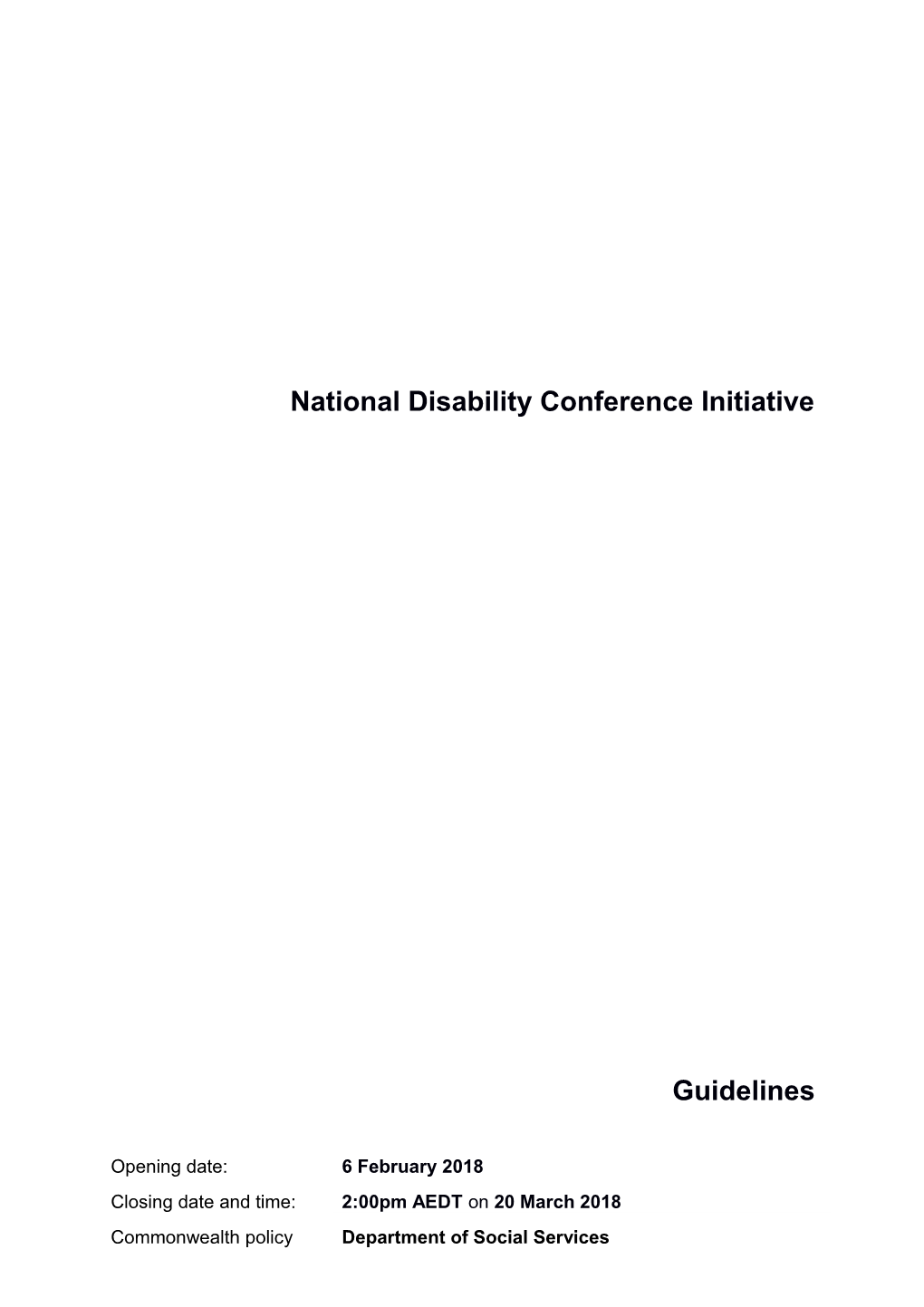 1.National Disability Conference Initiative Processes