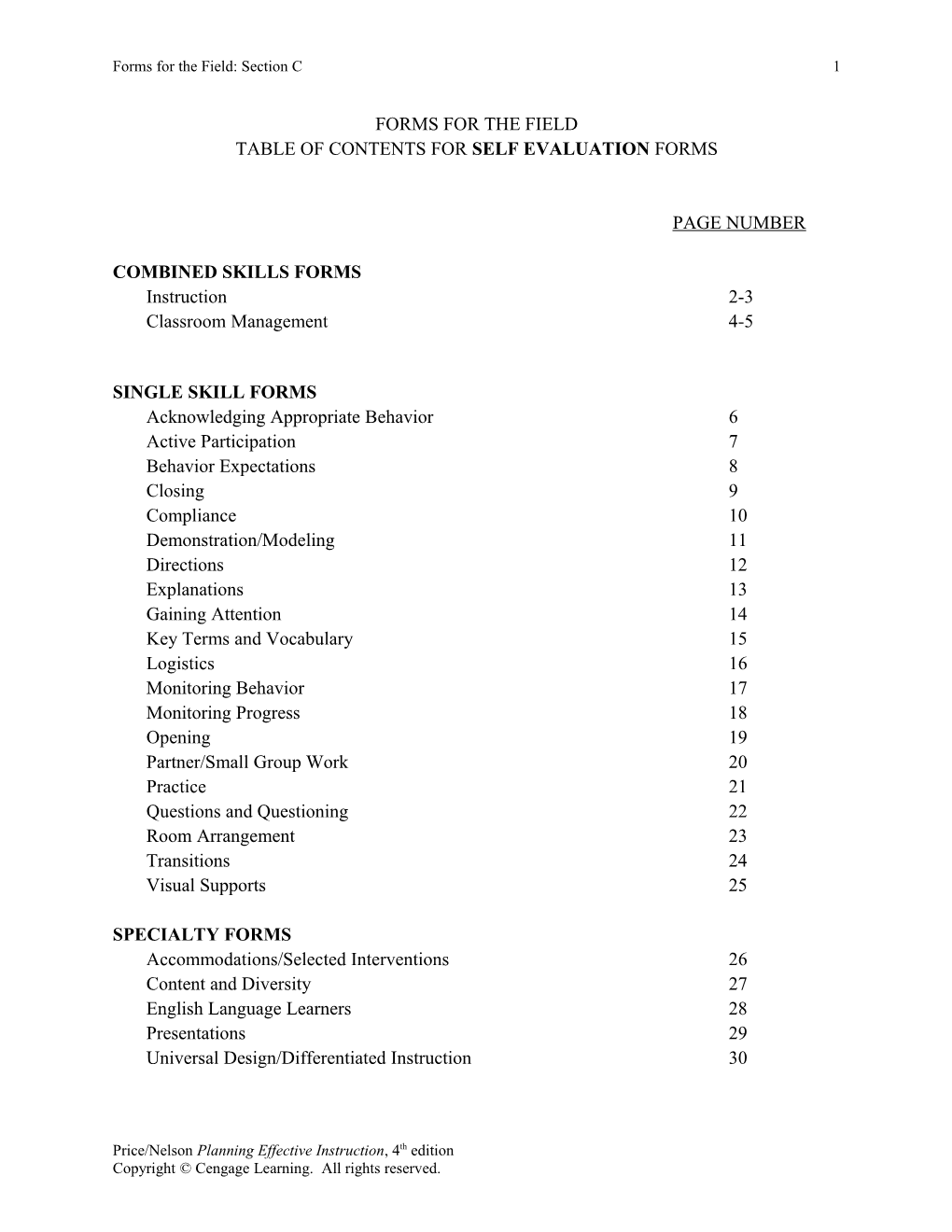 Forms for the Field