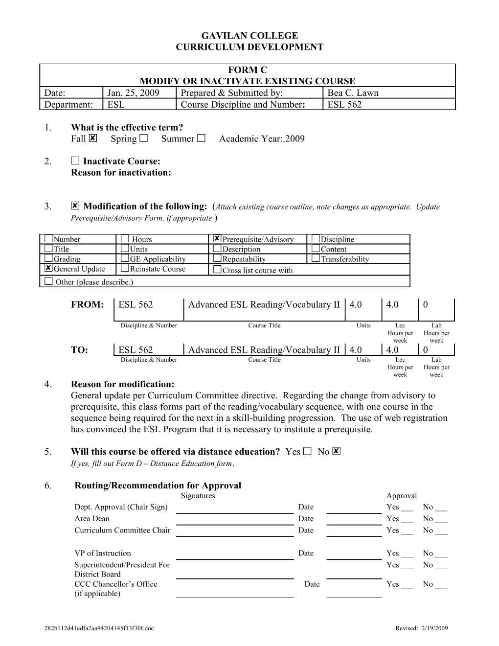 Course Discipline and s9