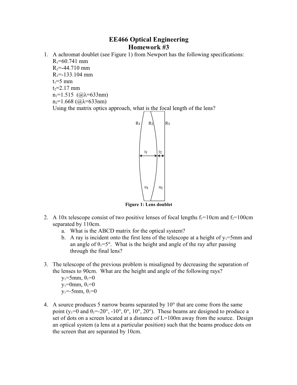 EE466 Optical Engineering