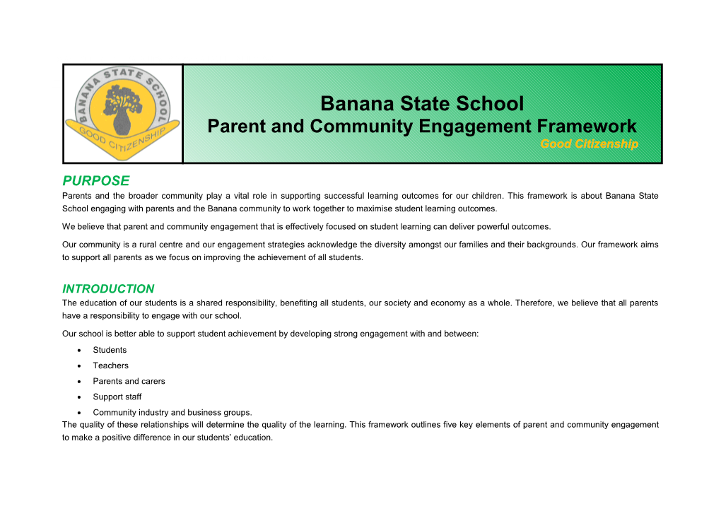 Parent Engagement Framework