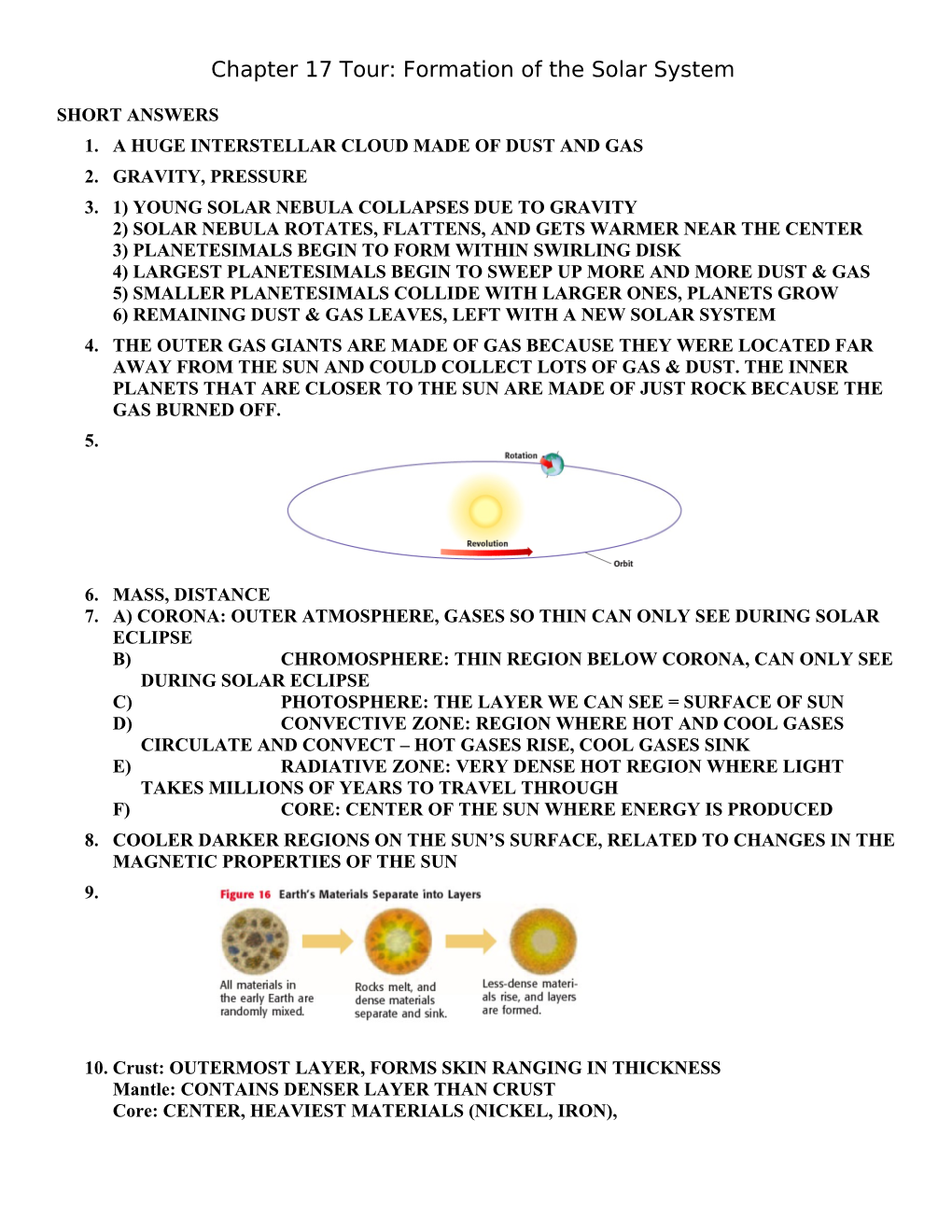 Chapter 17 Tour: Formation of the Solar System